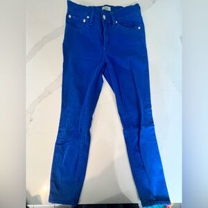 J. Crew Vibrant Blue Skinny Jeans